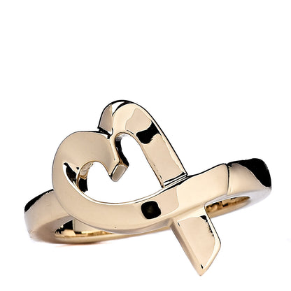 Tiffany 18K Yellow Gold Paloma Picasso Loving Heart Ring 48 4.5 1 of 6