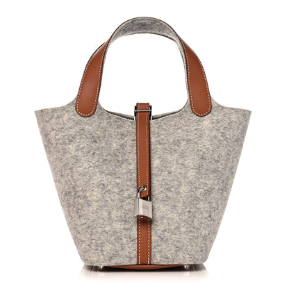 Hermes Feutre Swift Picotin Lock 18 PM Gris Clair Gold 1 of 10