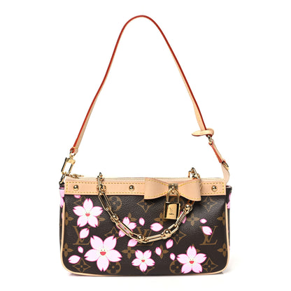 Louis Vuitton LV X TM Monogram Cherry Blossom Pochette Accessories Sakura Brown 1 of 9