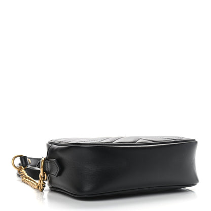 Gucci Calfskin Matelasse Mini GG Marmont Chain Shoulder Bag Black 4 of 9