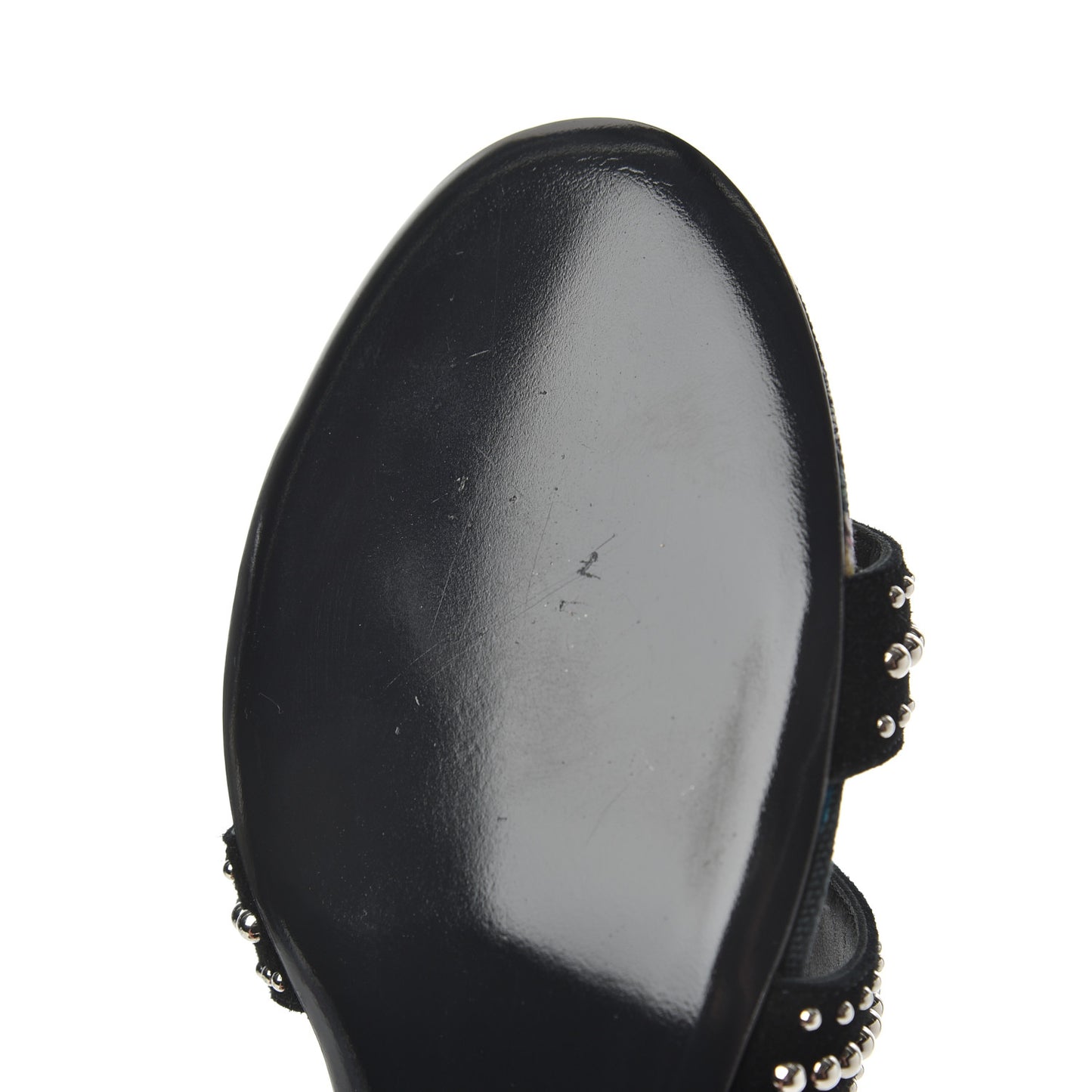 Suede Goatskin Studded Oasis Sandals 35.5 Black