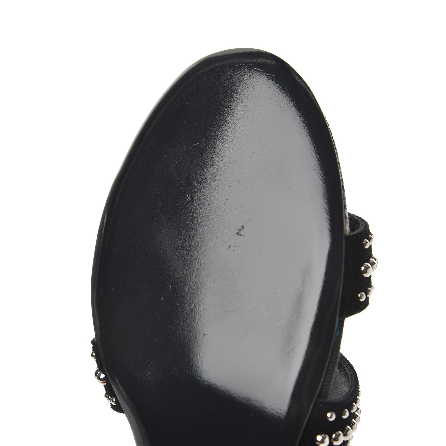 Hermes Suede Goatskin Studded Oasis Sandals 35.5 Black 8 of 12