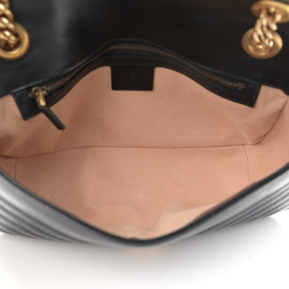 Gucci Calfskin Matelasse Small GG Marmont Shoulder Bag Black 4 of 13