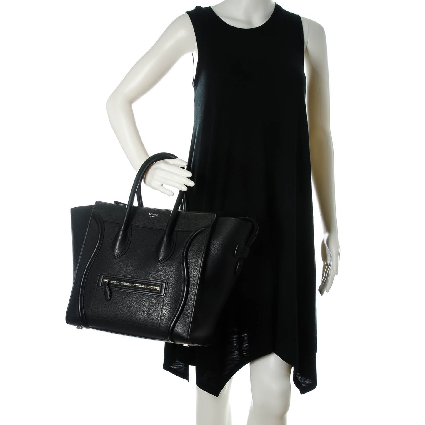 Drummed Calfskin Mini Luggage Black