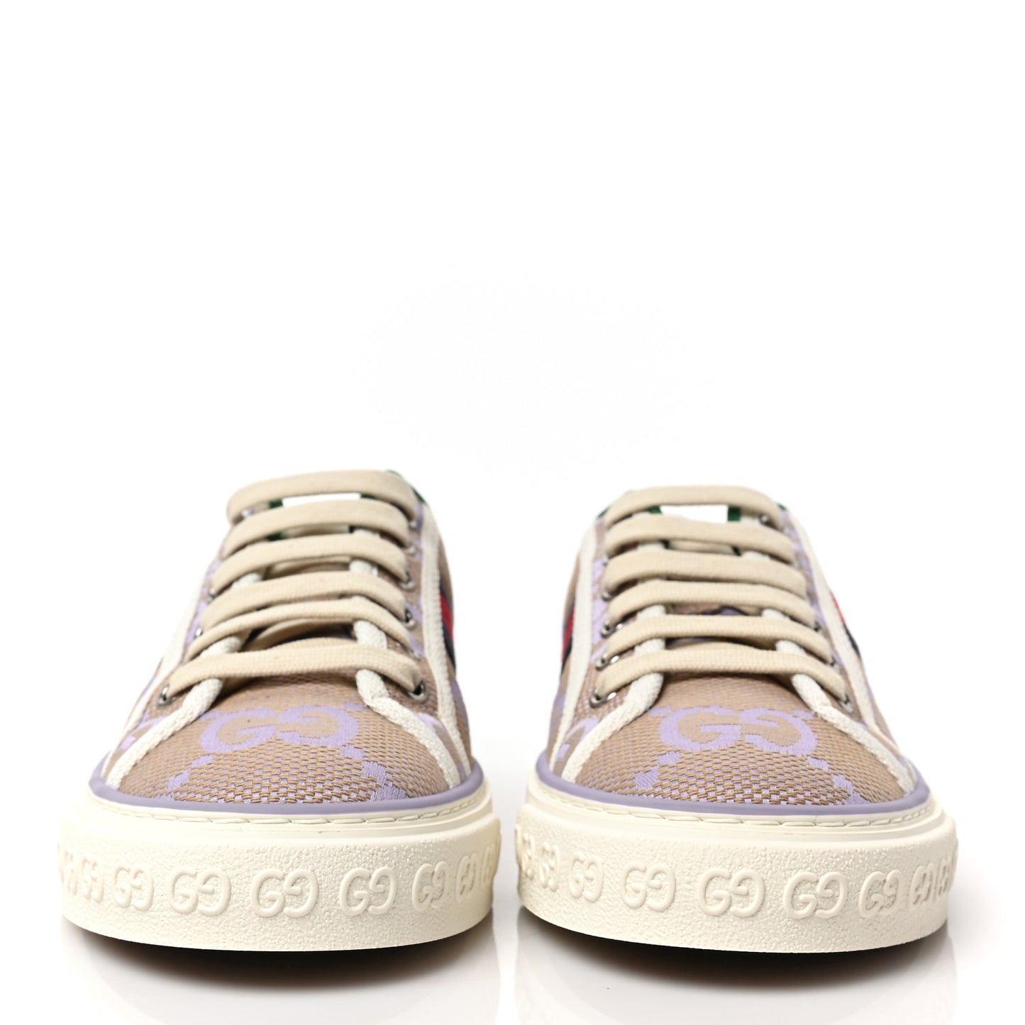 Monogram Jumbo GG Web Womens 1977 Tennis Sneakers 39 Beige Lapis Mystic White