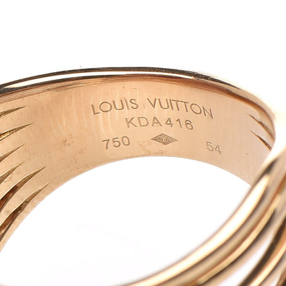 Louis Vuitton 18K Yellow Gold Freshwater Pearl Monogram Charm Ring 54 6.75 5 of 5