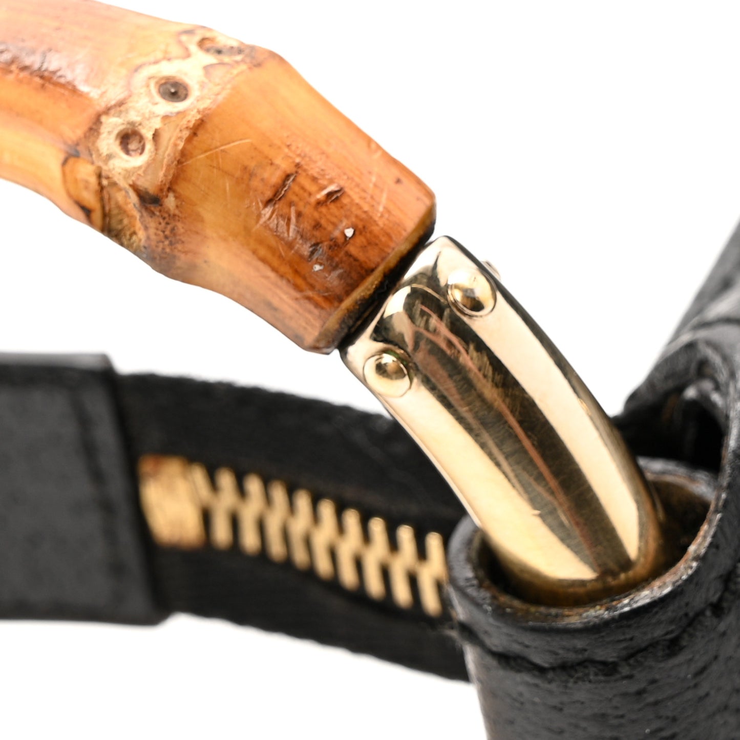 Monogram Half Moon Bamboo Ring Hobo Black