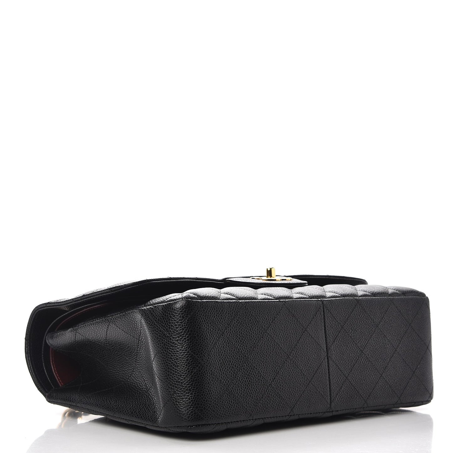 Caviar Quilted Jumbo Double Flap Black