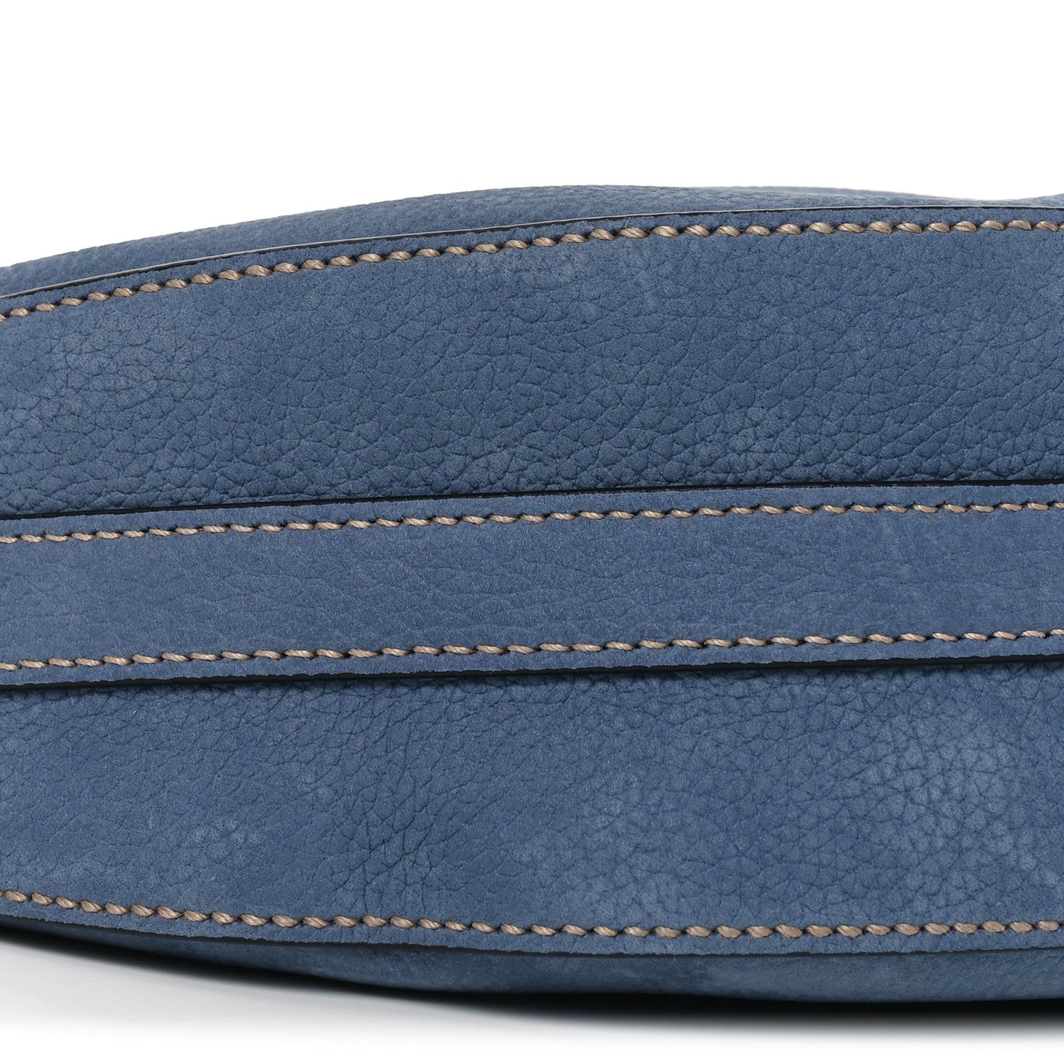 Prada Nubuck Small Arque Shoulder Bag Aviation Blue 8 of 9