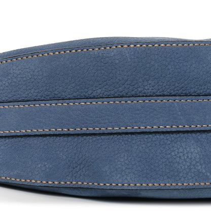 Prada Nubuck Small Arque Shoulder Bag Aviation Blue 8 of 9