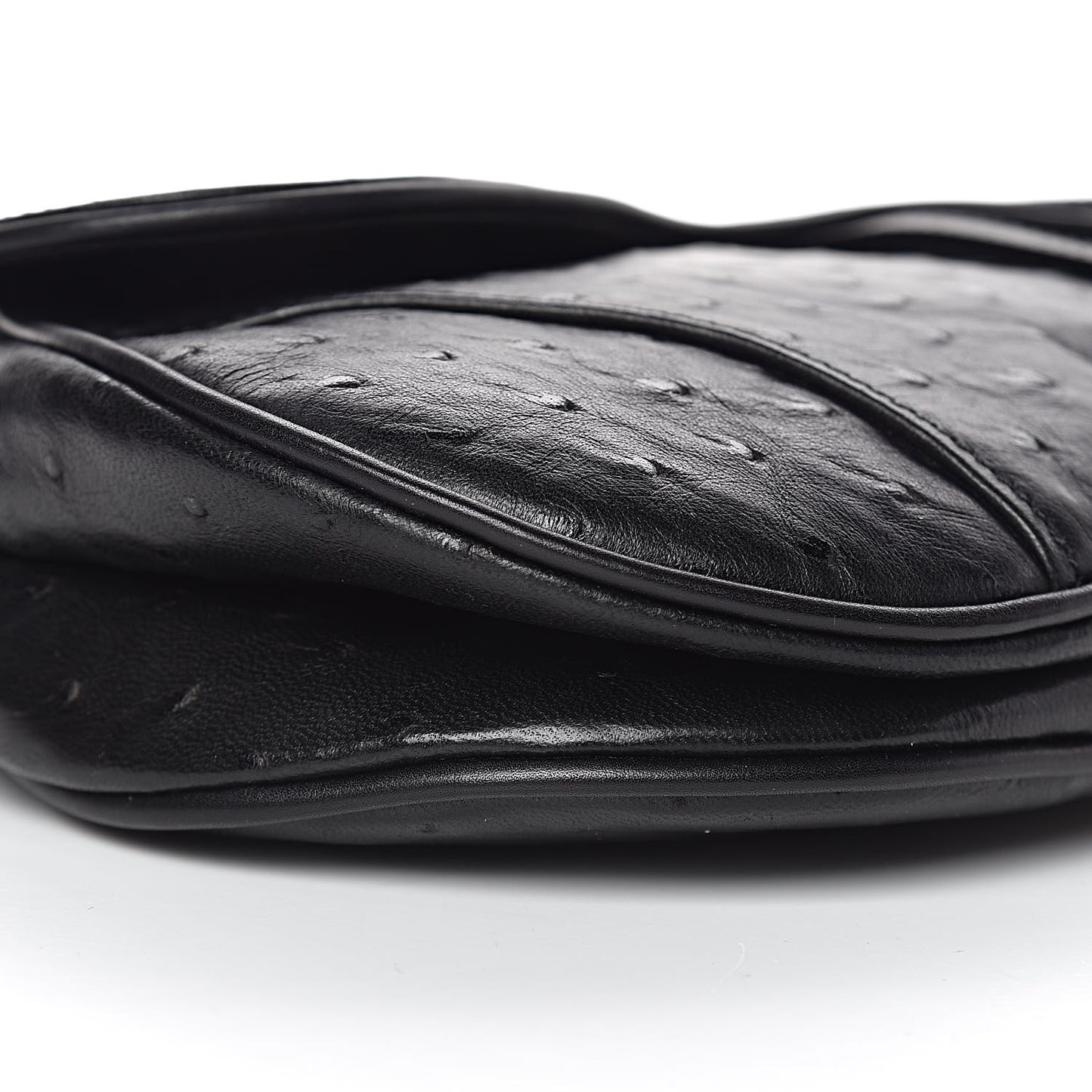 Ostrich Saddle Bag Black
