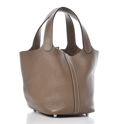 Hermes Taurillon Clemence Picotin Lock 18 PM Etoupe 3 of 13