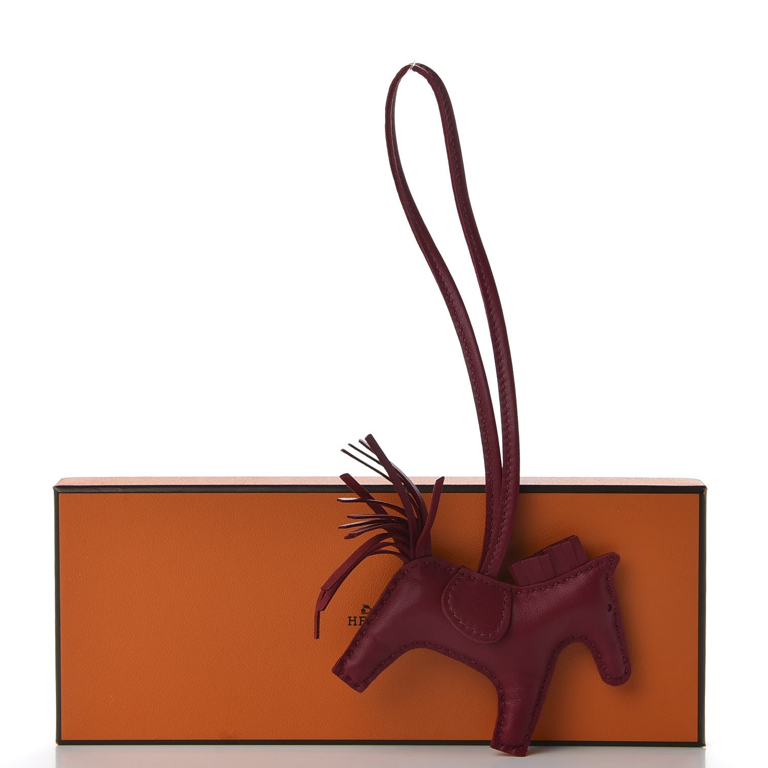 Hermes Milo Lambskin Grigri Rodeo Horse Bag Charm PM Rubis 4 of 4