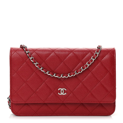 Chanel Caviar Quilted Wallet On Chain WOC Red 1 of 25