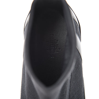 Hermes Mesh Calfskin Suede Soft Sneakers 37 Black 7 of 9