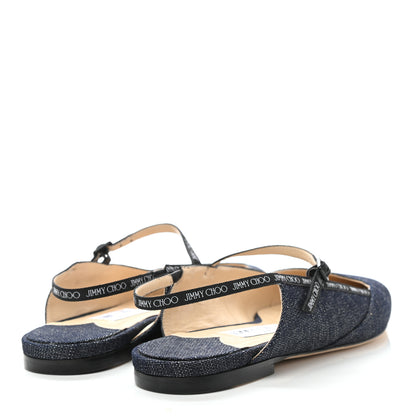 Jimmy Choo Denim Ree Flat 38 Blue 4 of 7