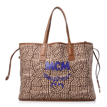 MCM Visetos Large Liz Reversible Shopper Tote Cognac 3 of 10