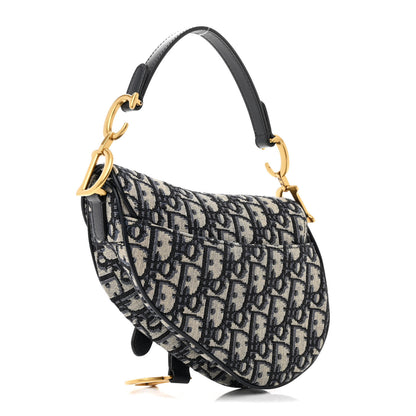 Christian Dior Oblique Mini Saddle Bag Blue 3 of 10