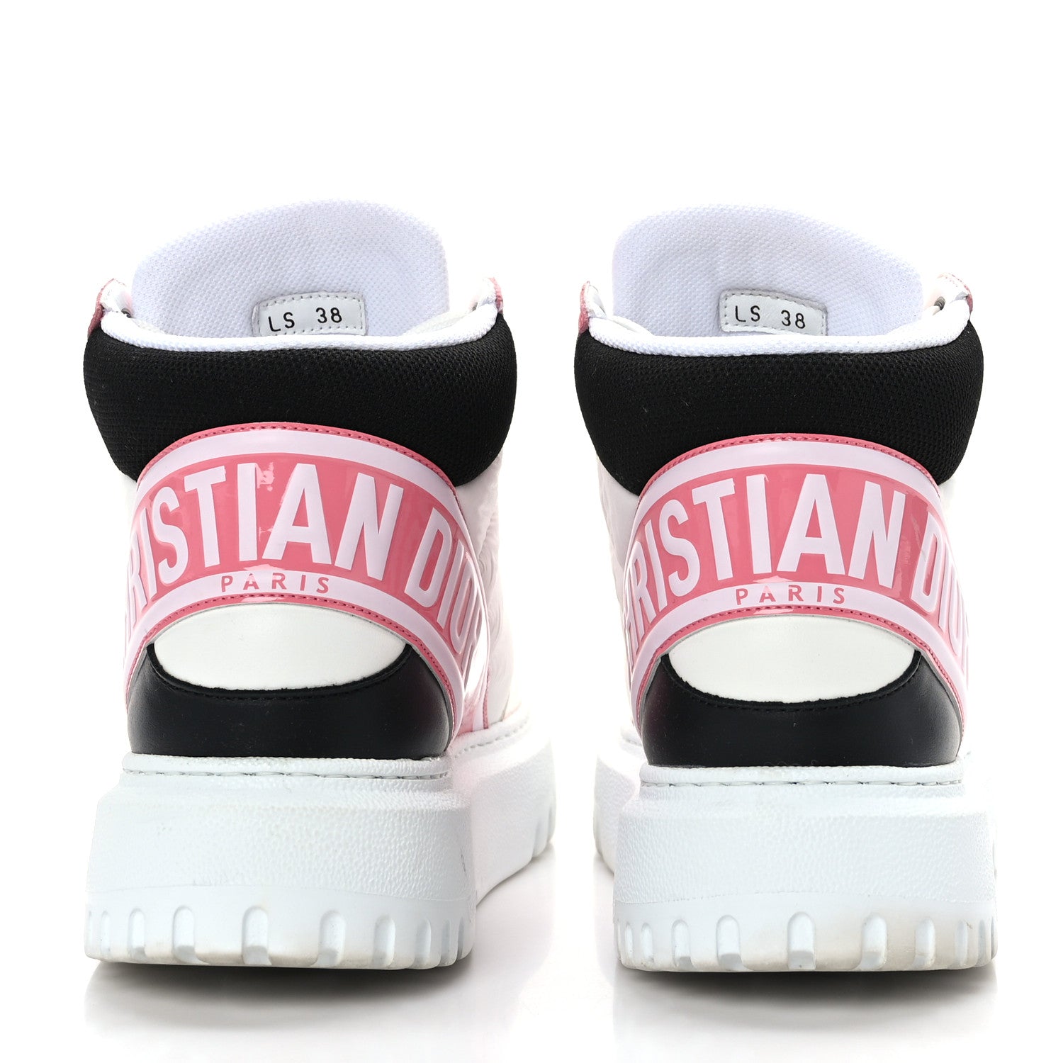 Christian Dior Nylon Calfskin Womens D-Player High Top Sneakers 38 Pink 5 of 8
