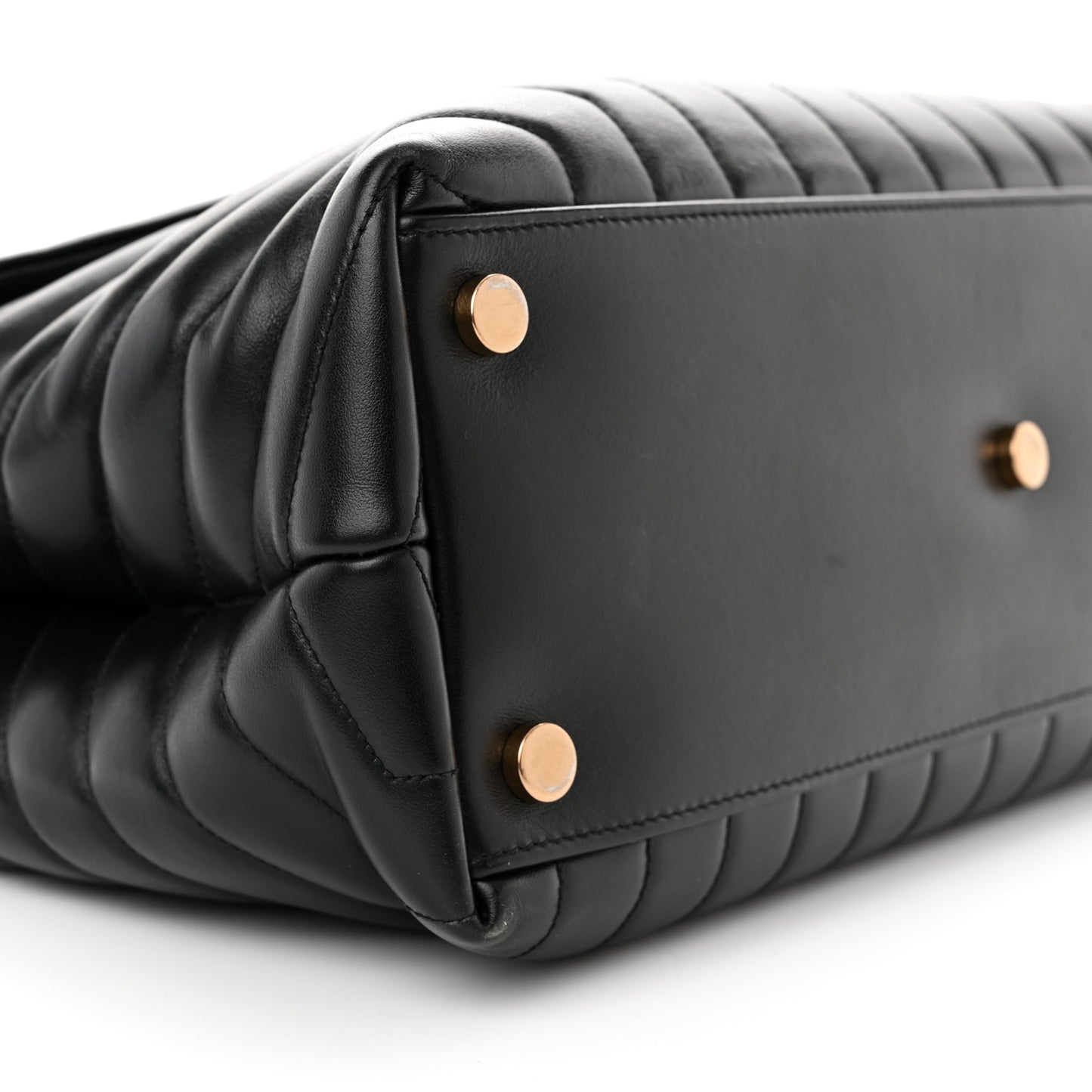 Calfskin Y Quilted Monogram Large Loulou Chain Satchel Black