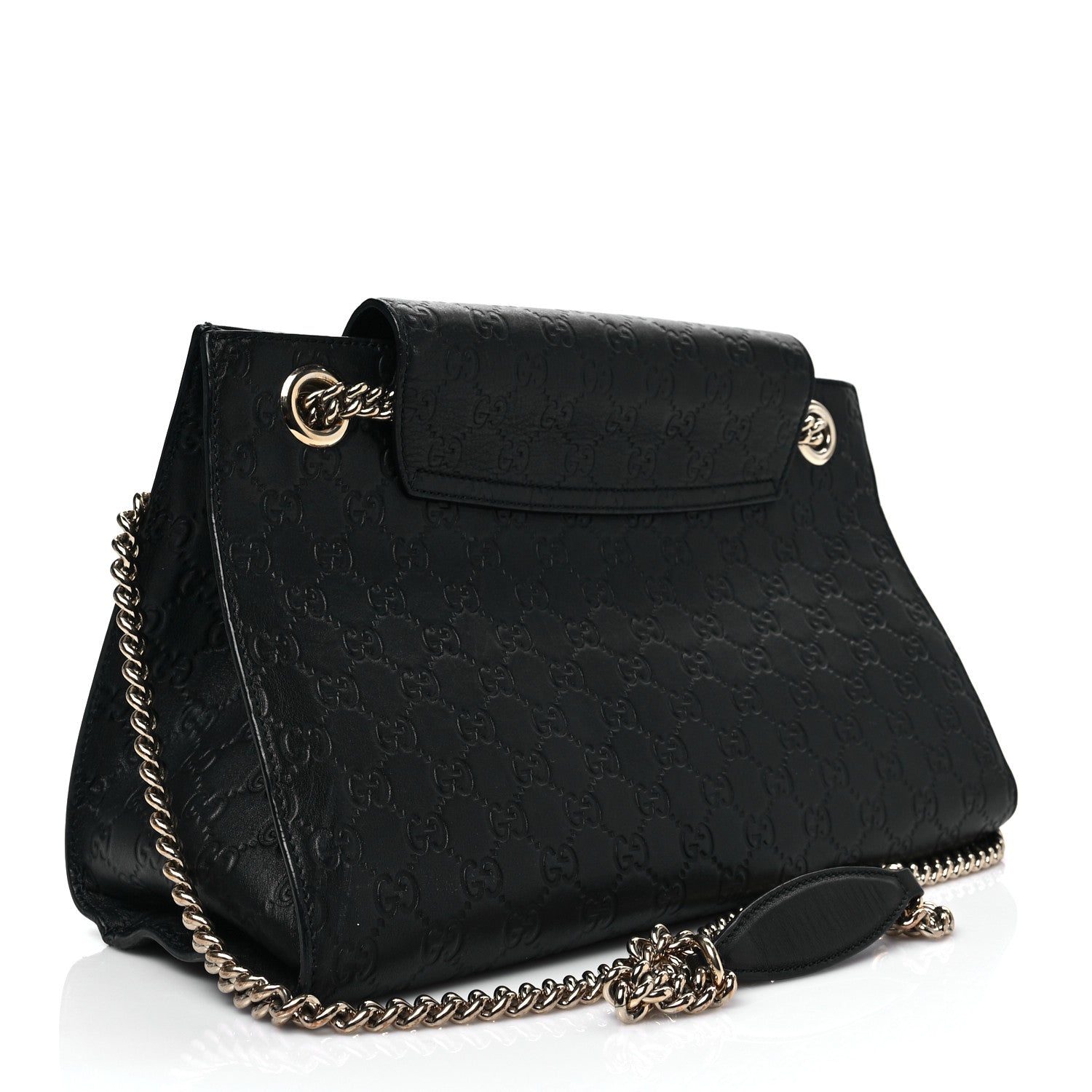 Gucci Guccissima Large Emily Chain Shoulder Bag Black 3 of 9