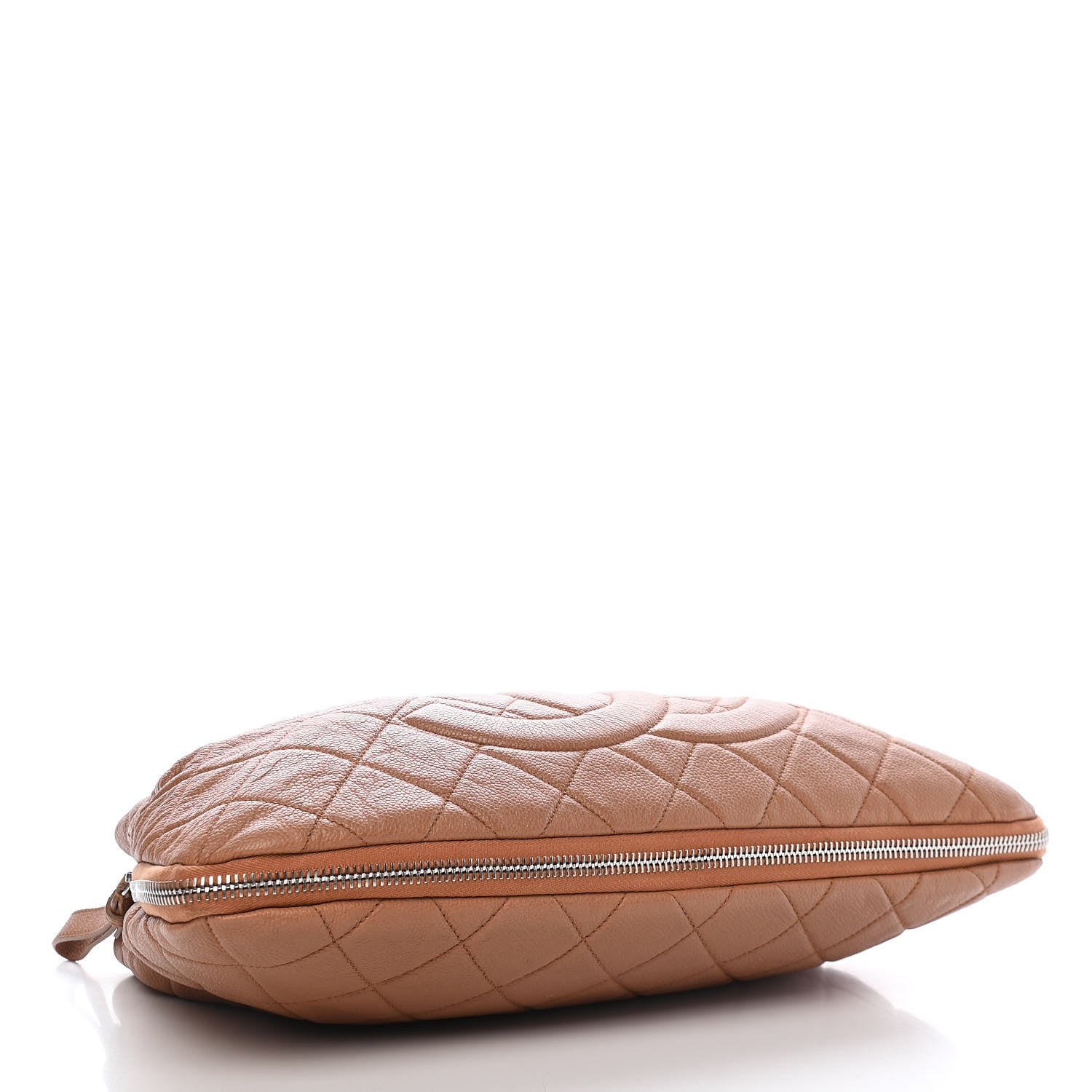 Chanel Caviar Quilted Expandable Zip Shoulder Bag Beige 7 of 43