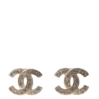Chanel Crystal CC Earrings Gold 1 of 6