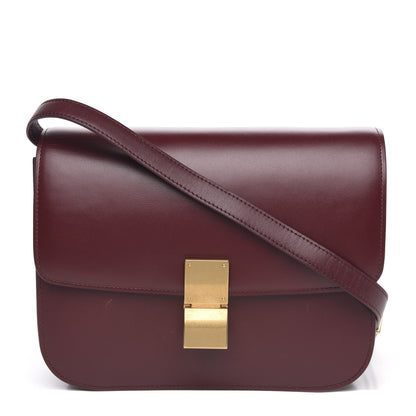 Celine Box Calfskin Medium Classic Box Flap Bag Burgundy 1 of 9