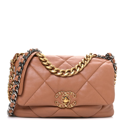Chanel Lambskin Quilted Medium Chanel 19 Flap Brown 1 of 10
