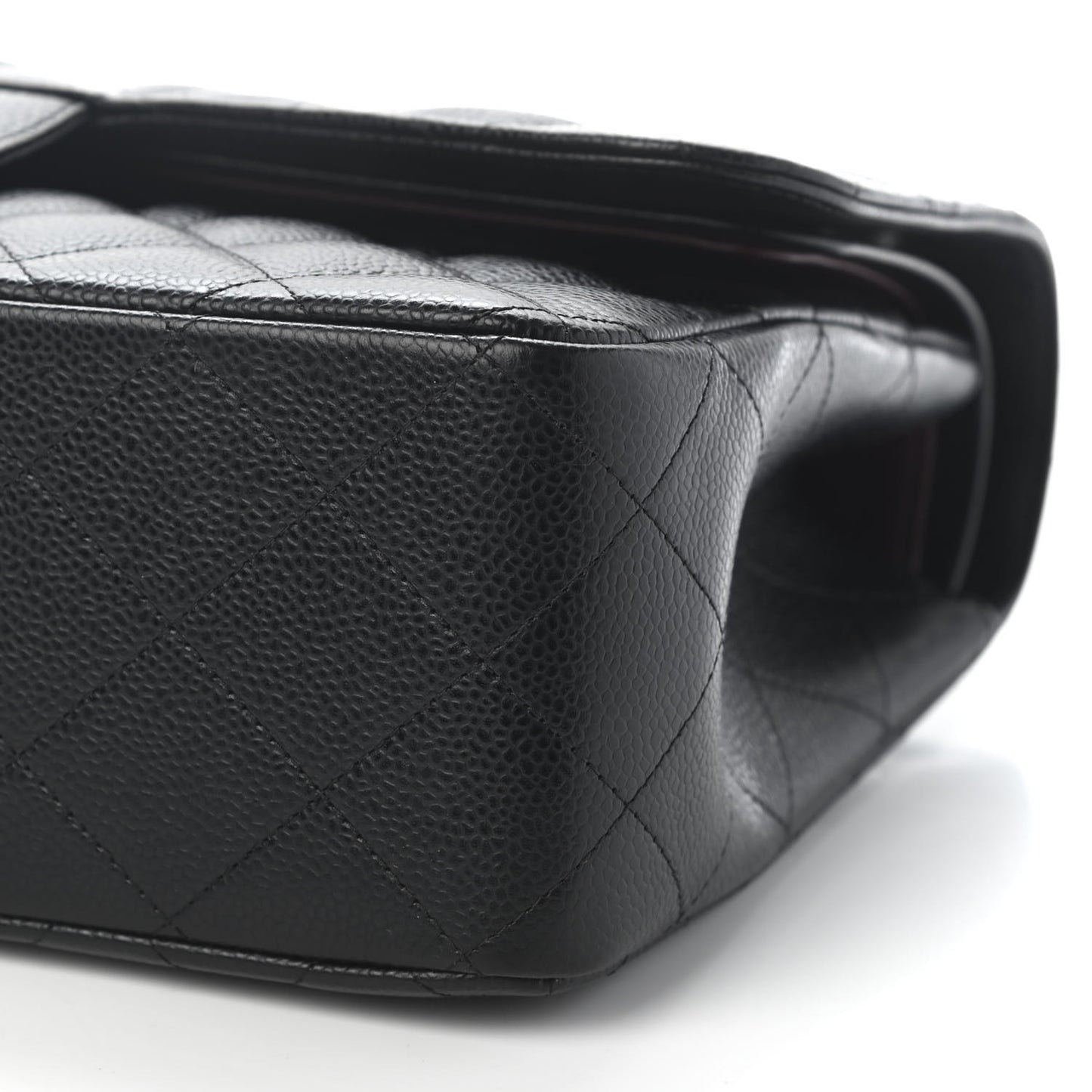 Caviar Quilted Jumbo Double Flap Black