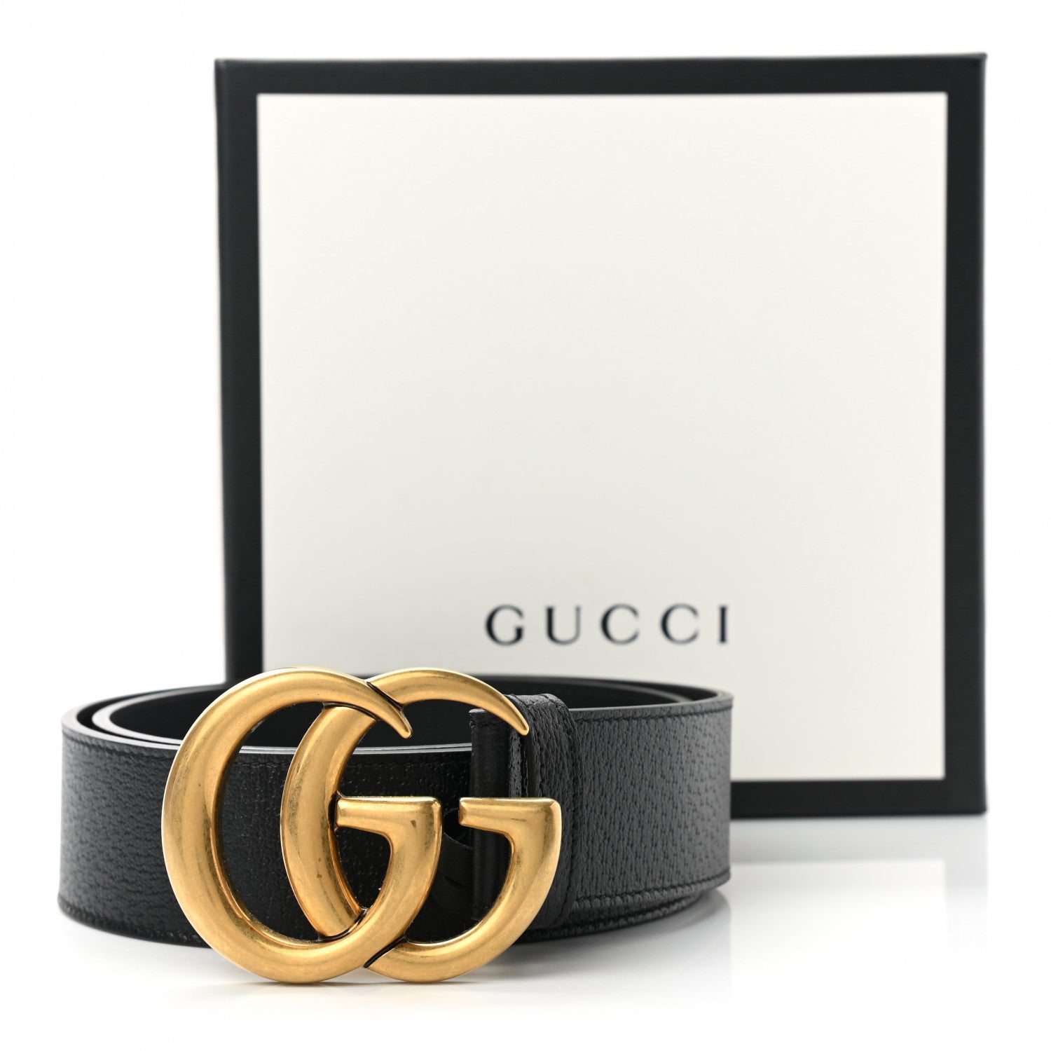 Gucci Textured Calfskin Double G 40mm Belt 80 32 Black 6 of 6