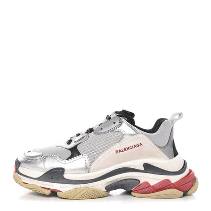 Balenciaga Mesh Nubuck Mens Triple S Sneakers 44 Black Argent 1 of 8