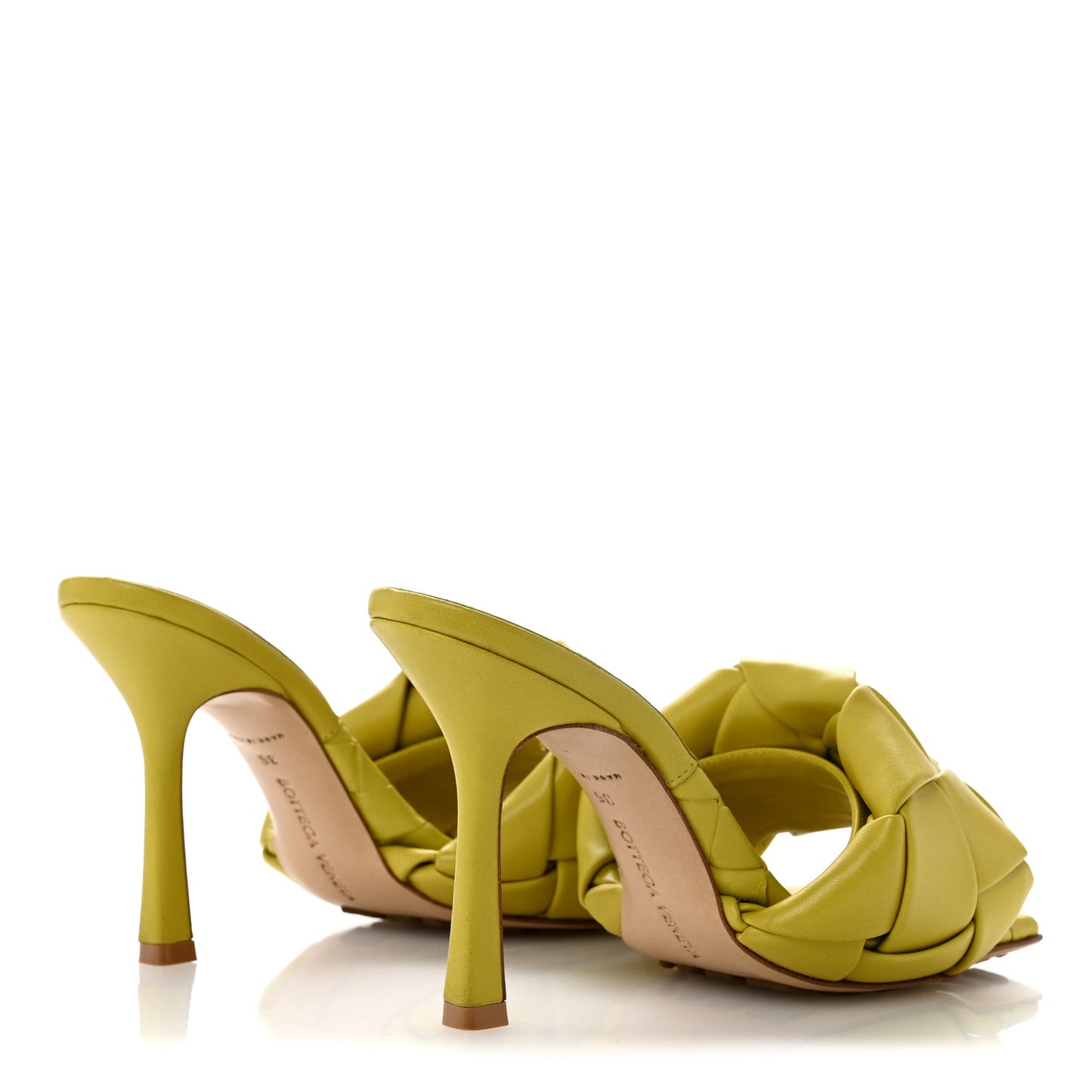 Nappa Maxi Intrecciato Lido 90mm Mule Sandals 35 Acid