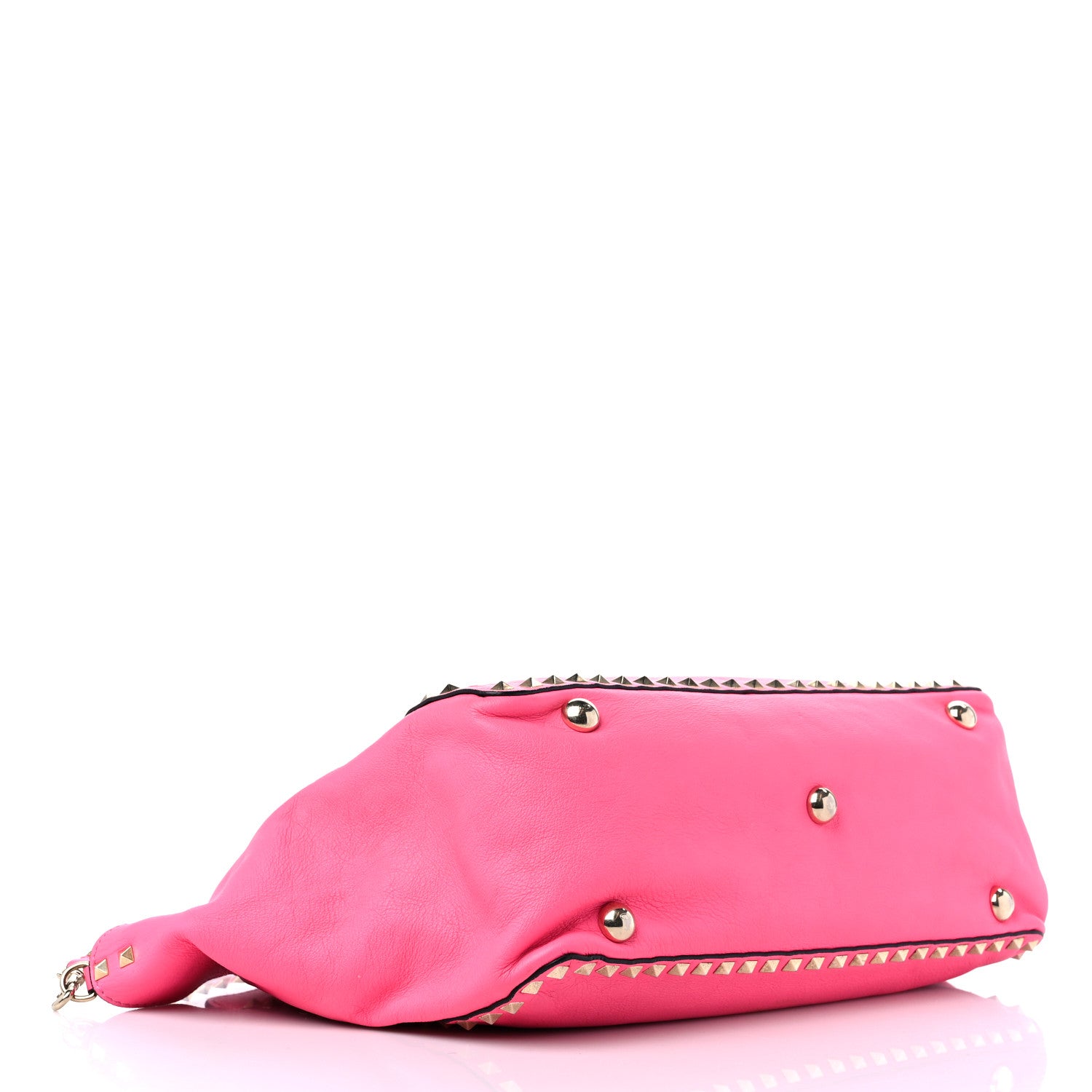 Valentino Garavani Vitello Medium Rockstud Tote Fuxia Fluo 4 of 14