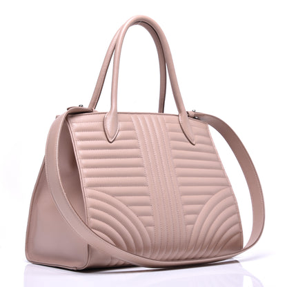 Prada Soft Calfskin Impunture Diagramme Tote Cipria 4 of 9