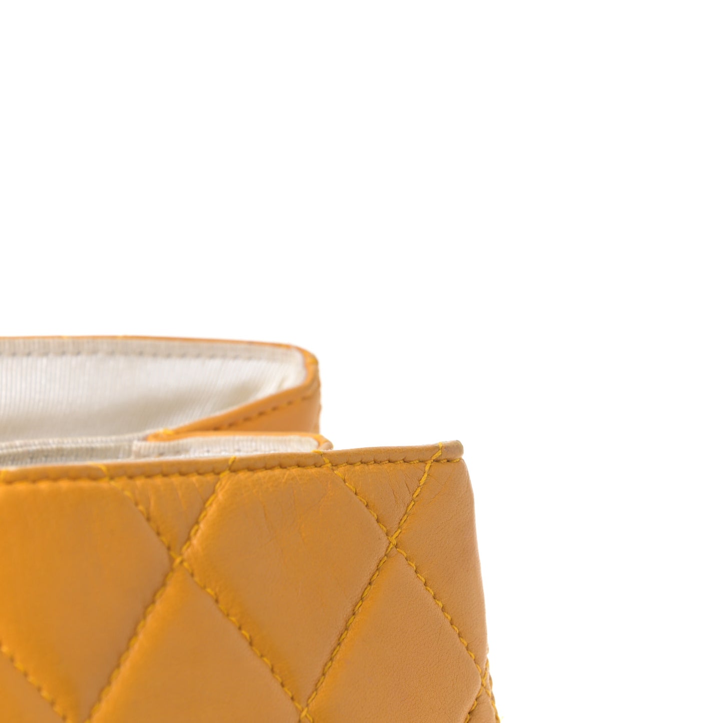 Lambskin Quilted Backpack Yellow