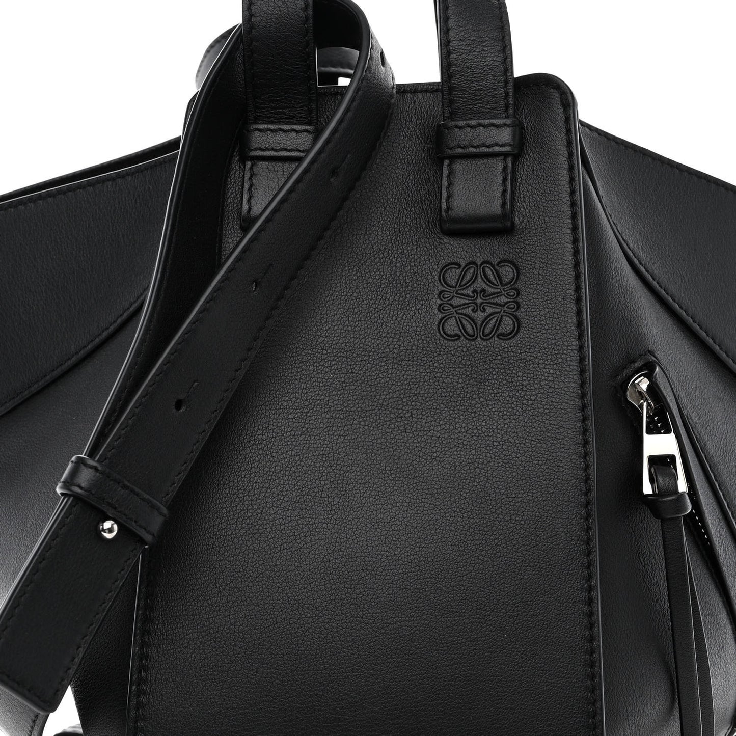Calfskin Small Hammock Shoulder Bag Black