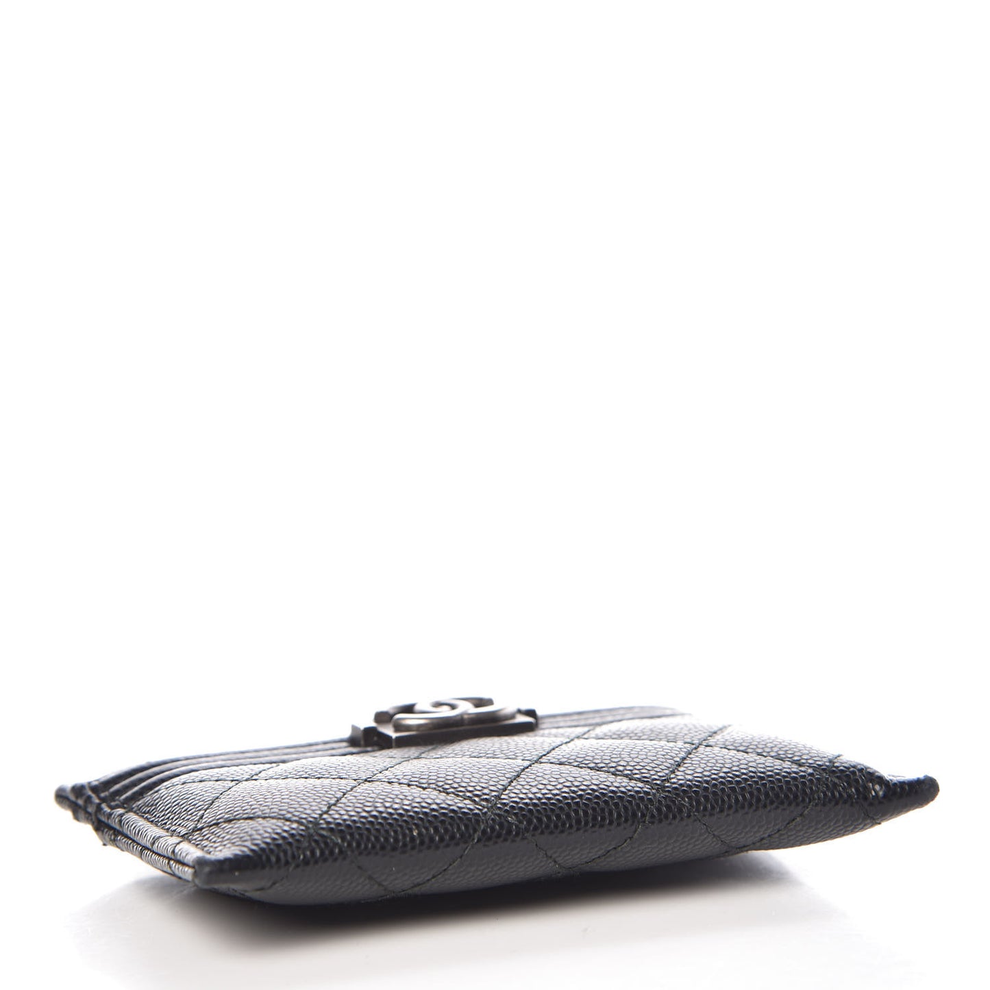Caviar Quilted Boy Card Holder Black