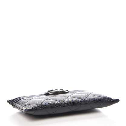 Chanel Caviar Quilted Boy Card Holder Black 4 of 9