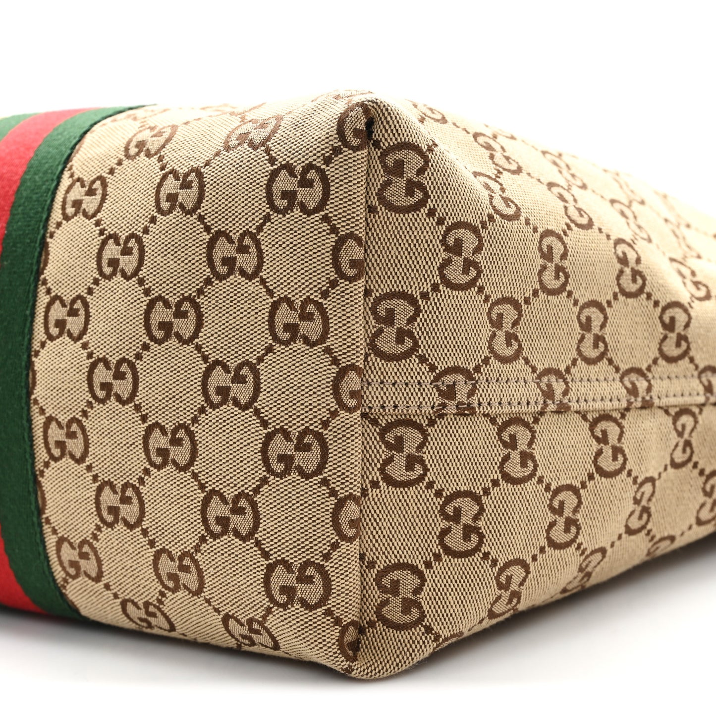Monogram Web Small Giglio Tote Beige Dark Brown