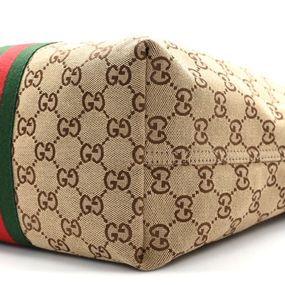 Gucci Monogram Web Small Giglio Tote Beige Dark Brown 10 of 10