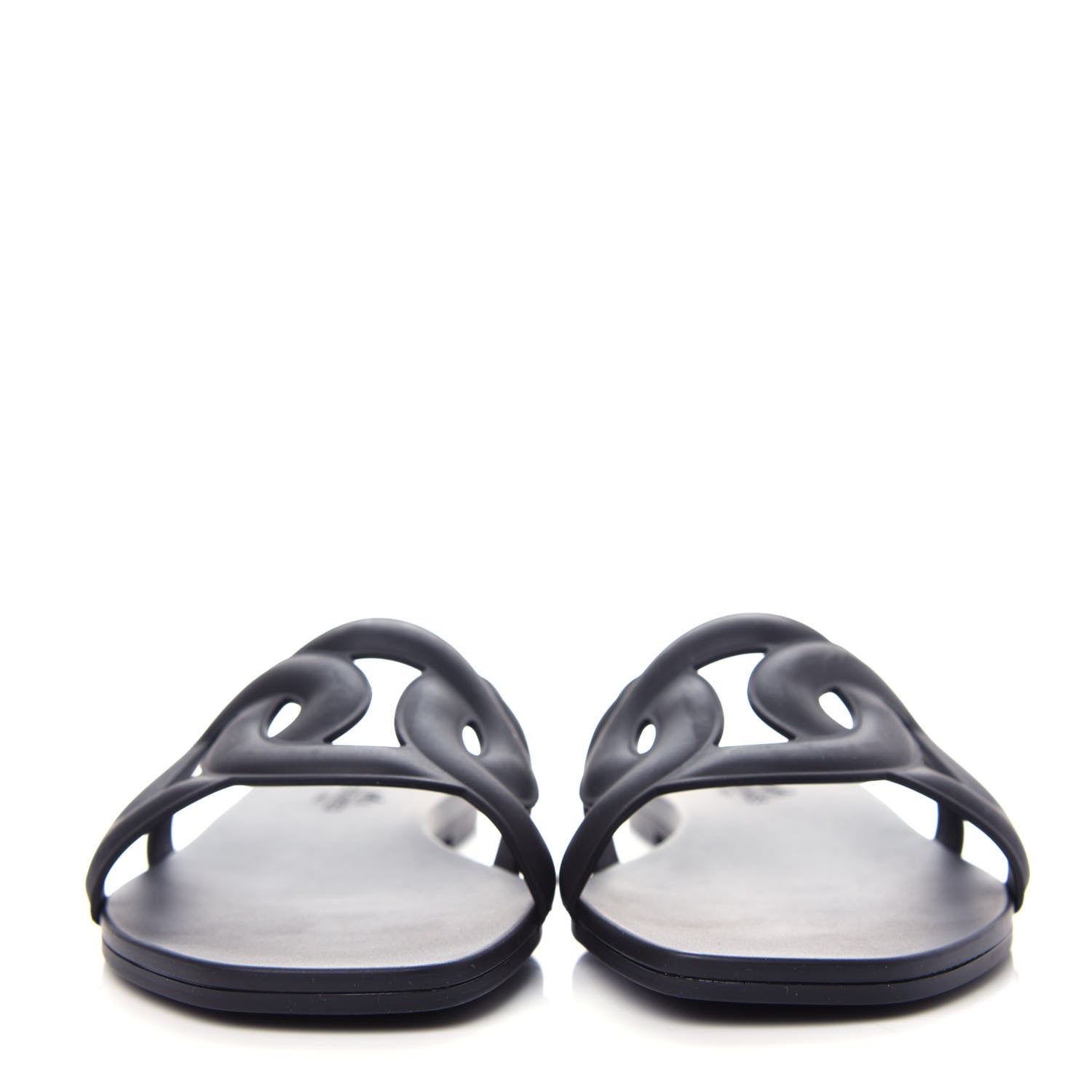 Hermes Rubber Aloha Sandals 36 Black 2 of 11
