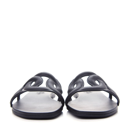 Hermes Rubber Aloha Sandals 36 Black 2 of 11