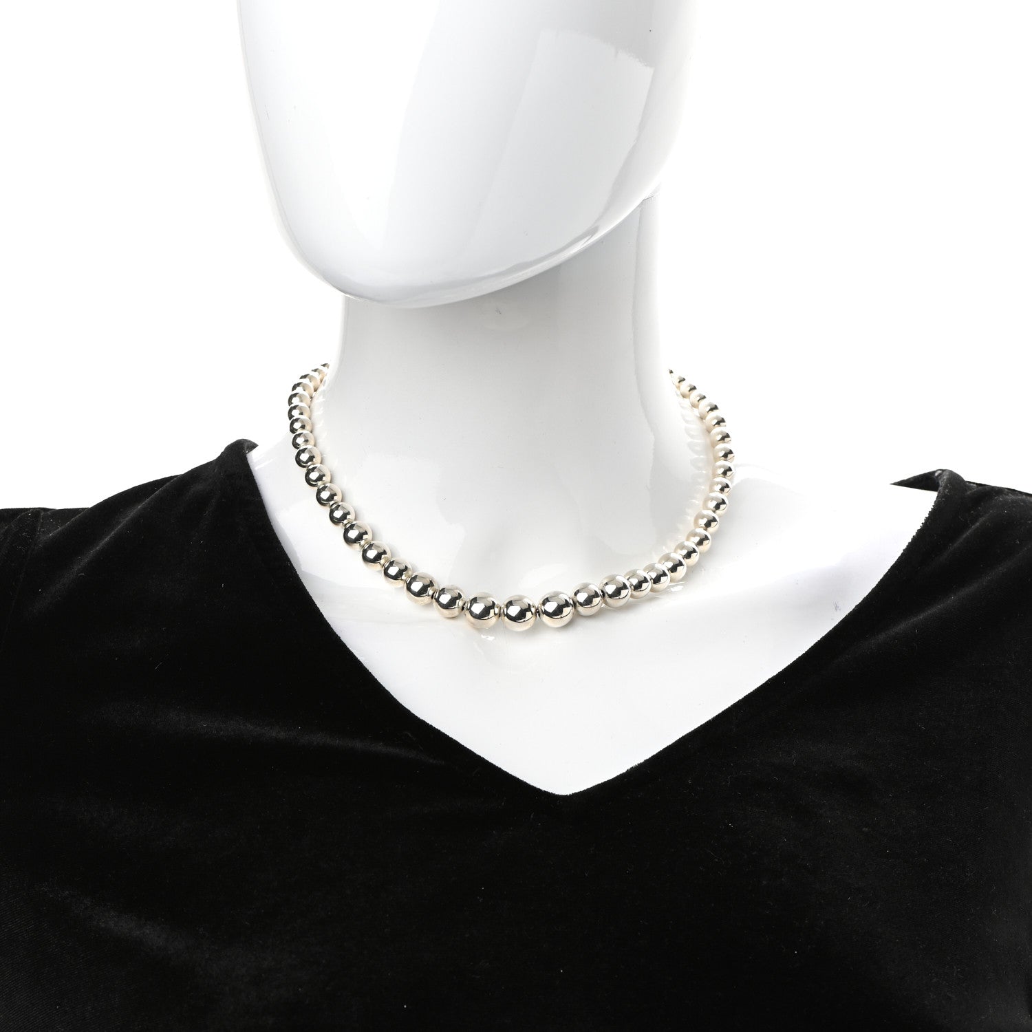Tiffany Sterling Silver HardWear Graduated Ball Necklace 2 of 6