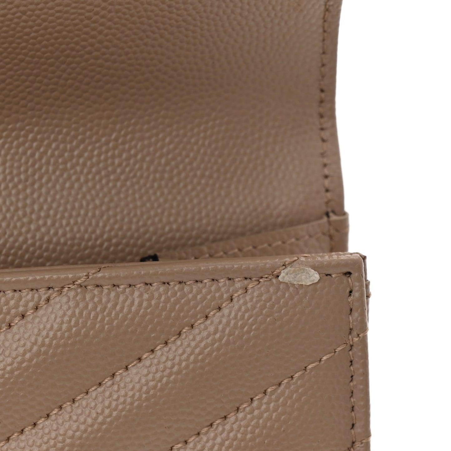 Grain De Poudre Matelasse Chevron Monogram Envelope Clutch Dark Beige