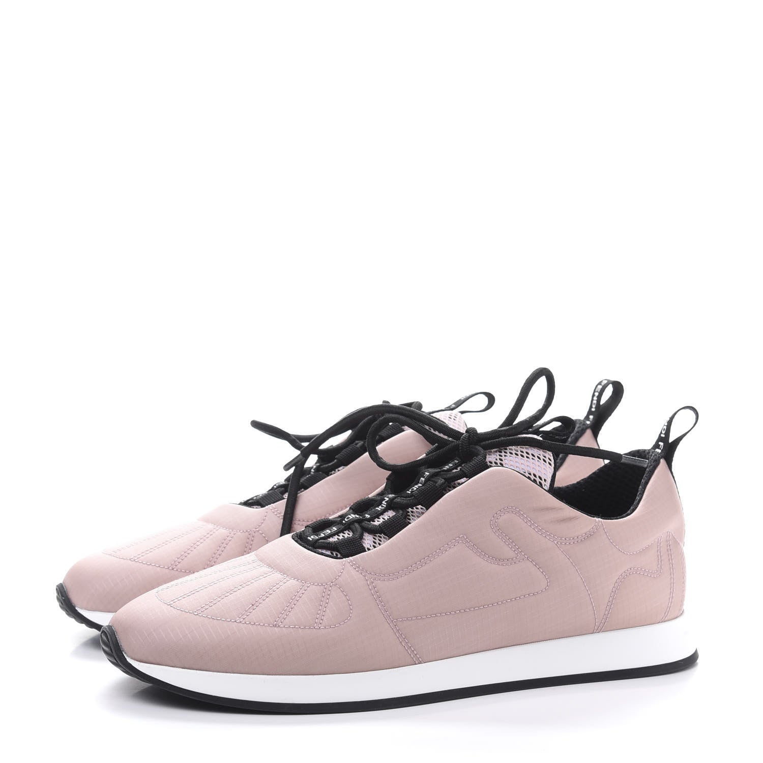 Fendi Nylon FFreedom Sneakers 37.5 White Rosa 3 of 10