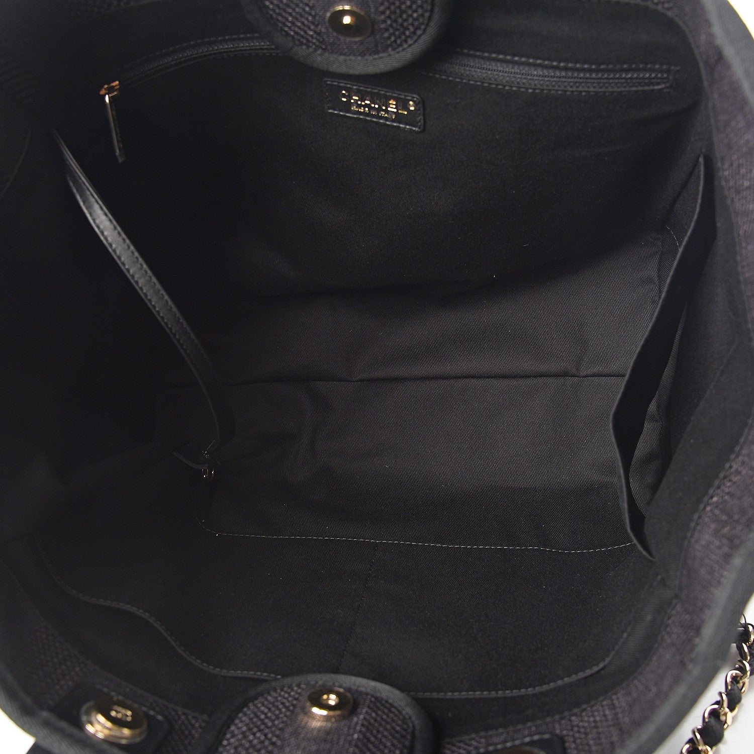 Chanel Mixed Fibers Calfskin Striped Medium Deauville Tote Black 4 of 9