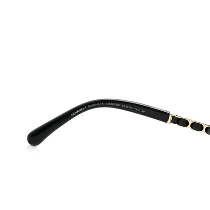 Chanel Metal Calfskin Polarized CC Chain Pilot Sunglasses 5439-Q-A Black 5 of 8