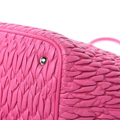Miu Miu Nappa Matelasse Swarovski Crystal Tote Fuxia 10 of 14