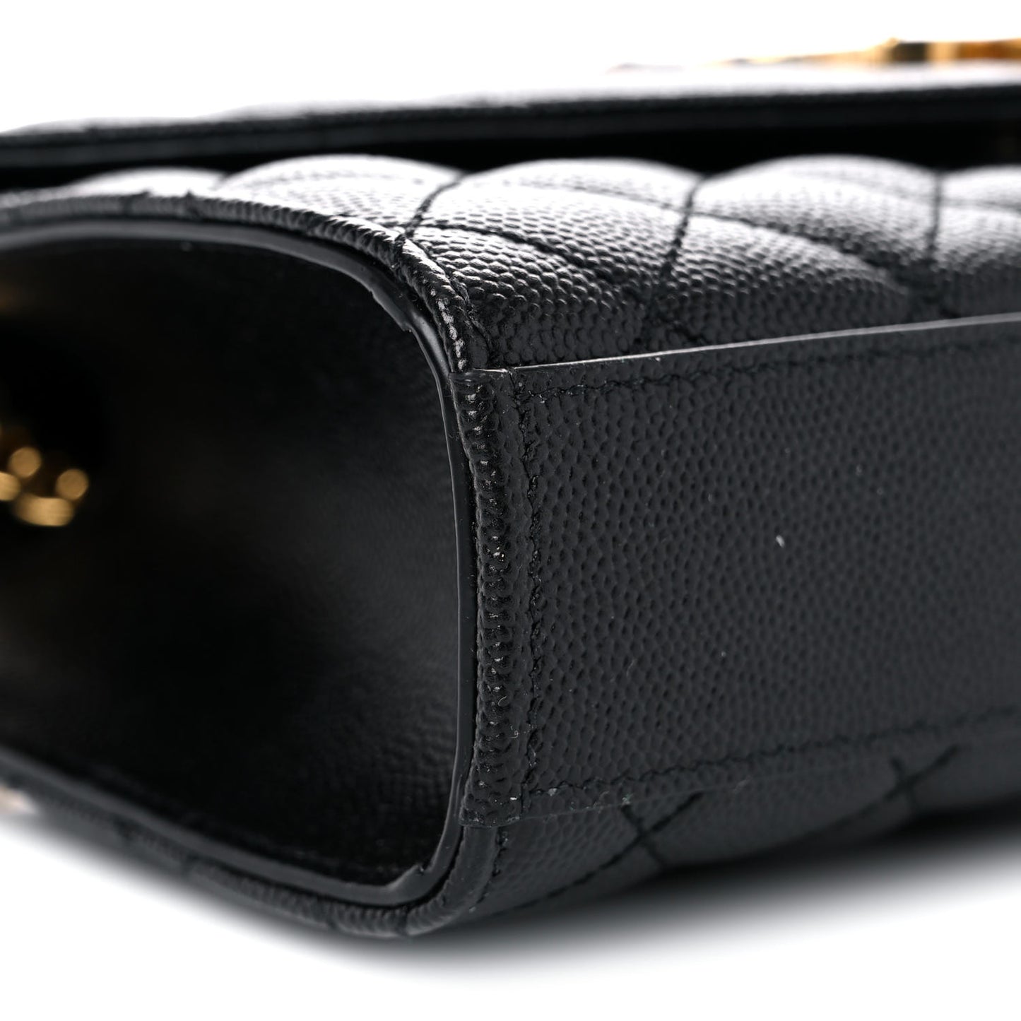 Grain De Poudre Textured Mixed Matelasse Triquilt Small Monogram Satchel Black